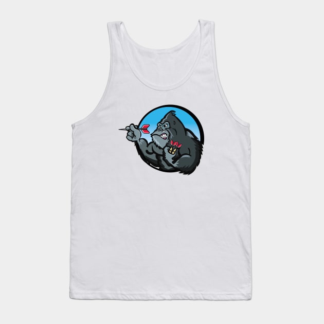 Gorilla playing Darts Tank Top by nickemporium1